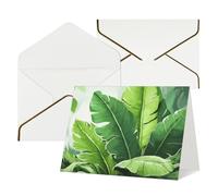 WLKSNBVD Greetings Card with Envelopes Cute banana leaves Thinking of You Card 4x6 Blank Note Cards for Birthday Baby Shower Congratulations Wedding Thank You Cards All Occasion