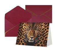 WLKSNBVD Greetings Card with Envelopes Depict a leopard Thinking of You Card 4x6 Blank Note Cards for Birthday Baby Shower Congratulations Wedding Thank You Cards All Occasion