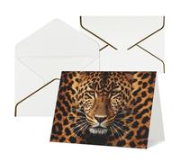 WLKSNBVD Greetings Card with Envelopes Depict a leopard Thinking of You Card 4x6 Blank Note Cards for Birthday Baby Shower Congratulations Wedding Thank You Cards All Occasion