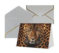 WLKSNBVD Greetings Card with Envelopes Depict a leopard Thinking of You Card 4x6 Blank Note Cards for Birthday Baby Shower Congratulations Wedding Thank You Cards All Occasion