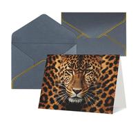 WLKSNBVD Greetings Card with Envelopes Depict a leopard Thinking of You Card 4x6 Blank Note Cards for Birthday Baby Shower Congratulations Wedding Thank You Cards All Occasion