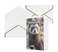 WLKSNBVD Greetings Card with Envelopes Hairy Ferret Thinking of You Card 4x6 Blank Note Cards for Birthday Baby Shower Congratulations Wedding Thank You Cards All Occasion