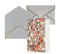 WLKSNBVD Greetings Card with Envelopes Triangles Patterns Thinking of You Card 4x6 Blank Note Cards for Birthday Baby Shower Congratulations Wedding Thank You Cards All Occasion