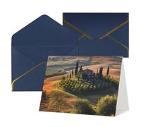 WLKSNBVD Greetings Card with Envelopes Tuscany Landscape Tree Scenery Farm Thinking of You Card 4x6 Blank Note Cards for Birthday Baby Shower Congratulations Wedding Thank You Cards All Occasion