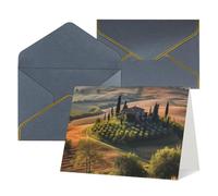 WLKSNBVD Greetings Card with Envelopes Tuscany Landscape Tree Scenery Farm Thinking of You Card 4x6 Blank Note Cards for Birthday Baby Shower Congratulations Wedding Thank You Cards All Occasion
