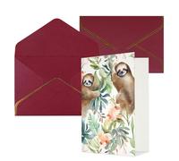 WLKSNBVD Greetings Card with Envelopes Watercolor Sloth Thinking of You Card 4x6 Blank Note Cards for Birthday Baby Shower Congratulations Wedding Thank You Cards All Occasion