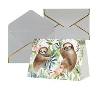 WLKSNBVD Greetings Card with Envelopes Watercolor Sloth Thinking of You Card 4x6 Blank Note Cards for Birthday Baby Shower Congratulations Wedding Thank You Cards All Occasion