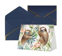 WLKSNBVD Greetings Card with Envelopes Watercolor Sloth Thinking of You Card 4x6 Blank Note Cards for Birthday Baby Shower Congratulations Wedding Thank You Cards All Occasion