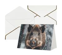 WLKSNBVD Greetings Card with Envelopes Wild Boar Thinking of You Card 4x6 Blank Note Cards for Birthday Baby Shower Congratulations Wedding Thank You Cards All Occasion