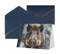WLKSNBVD Greetings Card with Envelopes Wild Boar Thinking of You Card 4x6 Blank Note Cards for Birthday Baby Shower Congratulations Wedding Thank You Cards All Occasion