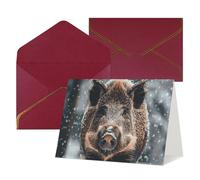 WLKSNBVD Greetings Card with Envelopes Wild Boar Thinking of You Card 4x6 Blank Note Cards for Birthday Baby Shower Congratulations Wedding Thank You Cards All Occasion