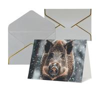 WLKSNBVD Greetings Card with Envelopes Wild Boar Thinking of You Card 4x6 Blank Note Cards for Birthday Baby Shower Congratulations Wedding Thank You Cards All Occasion