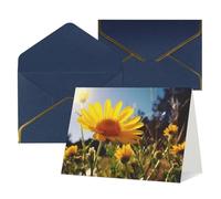 WLKSNBVD Greetings Card with Envelopes Yellow flower under the sun Thinking of You Card 4x6 Blank Note Cards for Birthday Baby Shower Congratulations Wedding Thank You Cards All Occasion