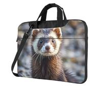 WLKSNBVD Hairy Ferret Laptop Bag for Women Computer Bag Shoulder Laptop Sleeve Business Work Briefcase, Black, 14 inch