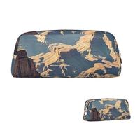 WLKSNBVD Leather Pencil Case Large Capacity Pencil Pouch Aesthetic Pen Pouch Organizer with Zipper Portable Big Grand Canyon Arizona Pen Bag for Women Men Makeup Brush Bag Travel