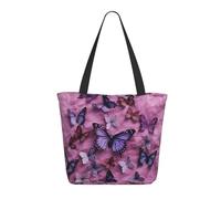 WLKSNBVD Tote Bag for Women Purse and Handbags Tote Shoulder Shopping Bag All butterflies are on purple background Messenger Bag