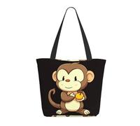 WLKSNBVD Tote Bag for Women Purse and Handbags Tote Shoulder Shopping Bag Cartoon monkey holding fruit Messenger Bag