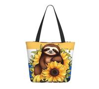 WLKSNBVD Tote Bag for Women Purse and Handbags Tote Shoulder Shopping Bag Cartoon sloth sitting on sunflower Messenger Bag