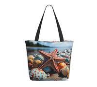 WLKSNBVD Tote Bag for Women Purse and Handbags Tote Shoulder Shopping Bag Colorful starfish on the beach Messenger Bag