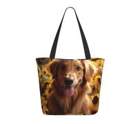 WLKSNBVD Tote Bag for Women Purse and Handbags Tote Shoulder Shopping Bag Golden Retriever Sunflower Messenger Bag