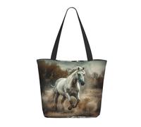 WLKSNBVD Tote Bag for Women Purse and Handbags Tote Shoulder Shopping Bag Horse Running in Field Messenger Bag