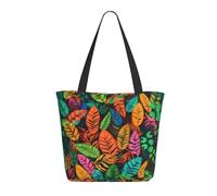WLKSNBVD Tote Bag for Women Purse and Handbags Tote Shoulder Shopping Bag Jungle colorful leaves Messenger Bag