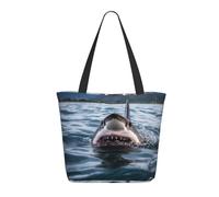WLKSNBVD Tote Bag for Women Purse and Handbags Tote Shoulder Shopping Bag Shark in the lake Messenger Bag