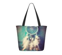 WLKSNBVD Tote Bag for Women Purse and Handbags Tote Shoulder Shopping Bag White dream catcher feather Messenger Bag