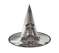 WLKSNBVD Tower Paris Wizard Hat for Adult Halloween Decor Costume Hanging Witch Hat Cosplay Accessory, Black, 3 PCS