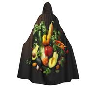 WLKSNBVD Various vegetables Hooded Cloak Halloween Costumes Wizard Cloak Medieval Renaissance Cosplay Cape Robe with Hood