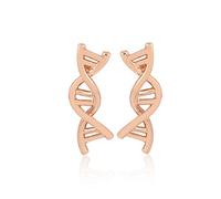 WLL Fashion Double Helix Stud Earrings Women Cute DNA Earring Pendent Brinco Biology Science Themed Jewelry for Nurse (rose gold)