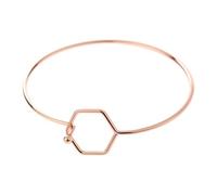 WLLAY Fashion Minimalist Geometric Hexagon Bracelet HoneyComb Bee Hive Bangles For Women Jewelry Gifts, 6.1cm, no, no gemstone