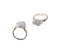 WLLDDDIU 2Pcs Natural Celestite Ring Irregular Rough Crystal Twining Ring Adjustable Women'S Open Stone Bands Reiki Balance Ankle Finger Circlet for Women Girl Men
