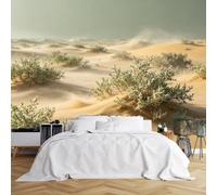 WLLDDDIU 3D Panoramic Self Adhesive Wall Mural, Misty Golden Dunes Shrub Landscape Photo Wallpaper Peel and Stick Poster Removable Waterproof Wilderness Wall Decor for Bedroom Photo Studio 120×80Cm