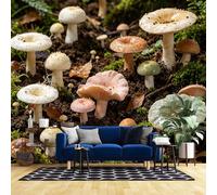 WLLDDDIU 3D Realistic Mushroom Forest Peel and Stick Wallpaper, Boho Natural Woodland Self-Adhesive Wall Mural Removable Waterproof Vinyl Wall Art for Bedroom Living Room Accent Wall 208X146Cm(81X5