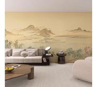 WLLDDDIU 3D Wallpaper, Traditional Chinese Landscape Ink Wash Wallpaper Peel and Stick Self Adhesive Mural Misty Mountains Lake Wall Art Home Decor for Living Room Bedroom Office 294X210Cm(116X83inc