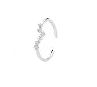 WLLDDDIU 925 Sterling Silver 12 Zodiac Ring for Women Adjustable Open Thumb Ring Thin Stackable Horoscope Cubic Zirconia Wedding Band Jewelry Gifts for Her Silver Aquarius