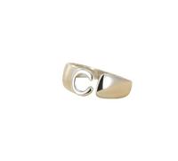 WLLDDDIU 925 Sterling Silver initial Open Rings for Women Adjustable Statement Alphabet A-Z Letter Signet Ring Stackable Simple Chunky Men'S Finger Circlet for Party Silver Letter S