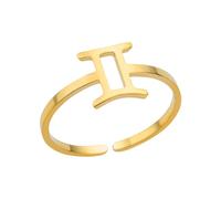 WLLDDDIU 925 Sterling Silver Zodiac Symbol Rings for Women Men Stackable 12 Constellation Astrology Open Ring Gold Plated Statement Thumb Band Adjustable 13 17# Jewelry Birthday Gifts Gold Virgo