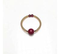 WLLDDDIU Adjustable Rings For Women, Natural Purple golden Cinnabar Ring Wire Wound goldenen Round Hoops Adjustable Women'S Open Hoops 7 Chakra Reiki Gemstone Bands Eternity Band For Girl