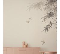 WLLDDDIU Chinese Ink Bamboo Butterfly Art Wallpaper Peel and Stick Self Adhesive Wall Murals Minimalist Zen Style Home Decor for Living Room Elegant Nature Themed Gift for Art Lovers 243X167Cm(96X66