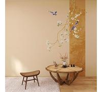 WLLDDDIU Chinese Style Vintage Floral Bird Wallpaper Peel and Stick Self Adhesive Wall Murals Large Non Woven Wall Stickers Home Decor for Living Room Bedroom Study 392X280Cm(154X110inch)