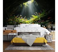 WLLDDDIU Dream Cave Wallpaper, 3D Panoramic Custom Self Adhesive Wallpaper Mural Peel and Stick Waterproof Colourful Wildflower Jungle Vinyl Wrap for Living Room Bedroom Kitchen Cabinets 365X254Cm(1