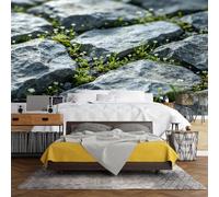 WLLDDDIU Grey Rock Moss Wall Mural Wallpaper, 3D Panoramic Self Adhesive Wallpaper Peel and Stick Waterproof Removable Vinyl Wall Covering for Bedroom Cafe Living Room Home Decor 365X254Cm(144X100in