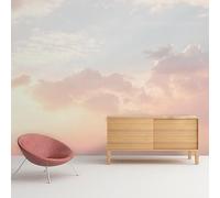 WLLDDDIU Large Self Adhesive 3D Gradient Sky Clouds Wallpaper, Nordic Style Dreamy Clouds Wall Mural Removable Peel and Stick Art Wallcovering for Girl's Bedroom Background Wall Decor 365X254Cm(144X