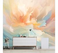 WLLDDDIU Large Self Adhesive Wallpaper, Elegant Soft Pastel Abstract Floral Wall Mural Dreamy Gradient Color Art Wallpaper Minimalist Modern Home Decor for Living Room Sofa Background 300X250Cm(118X