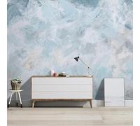 WLLDDDIU Large Self Adhesive Wallpaper, Modern Abstract Light Blue Oil Painting Texture Wallpaper Peel and Stick Wall Mural for Kids’ Rooms Bedrooms Home Decor 343X256Cm(135X101inch)