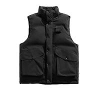 WLLDDDIU Lightweight Down Gilet Mens Stand up Collar Body Warmer Down Vest Sleeveless Puffer Filled Jacket Men Padded Gilets Quilted Puffa Jacket Packable Ultralight Down Vest,Black,XXL
