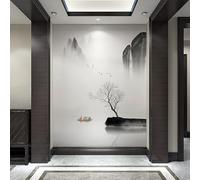 WLLDDDIU Modern Chinese Style Artistic Conception Landscape Murals Large Self Adhesive Mural Removable Wallpaper Decor for Dining Room Living Space Partition Art Wallcovering 294X210Cm(116X83inch)