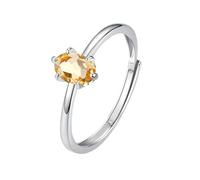 WLLDDDIU Natural Gemstone Topaz/Amethyst/Citrine/Peridot/Ruby Solitaire Engagement Ring for Women Birthstone Anniversary 925 Sterling Silver Promise Band for Her Citrine